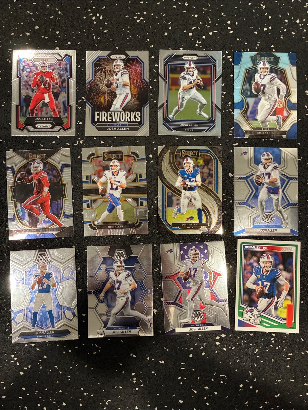 Panini Josh Allen Football Card Lot - Blue, Silver, White
